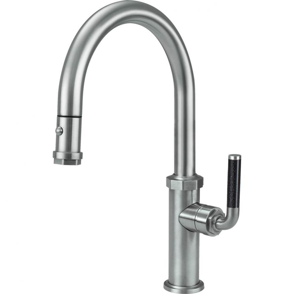 Pull-Down Kitchen Faucet with Button Sprayer  - Low Arc Spout