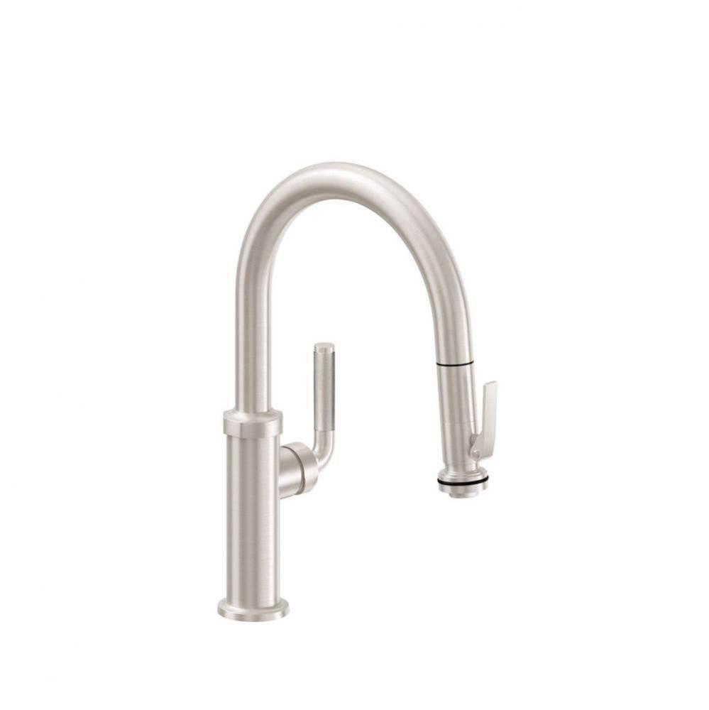 Pull-Down Kitchen Faucet with Squeeze Handle Sprayer - Low Spout
