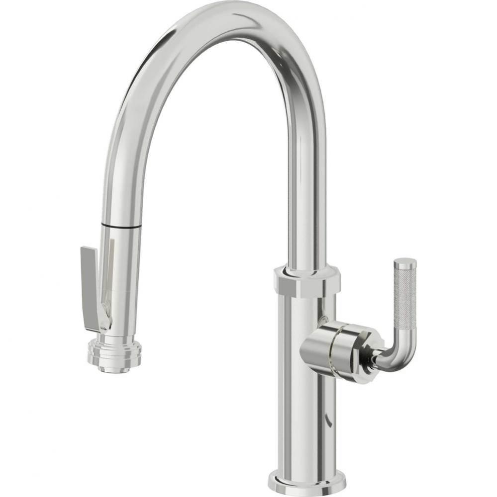 Pull-Down Kitchen Faucet with Squeeze Sprayer  - Low Arc Spout