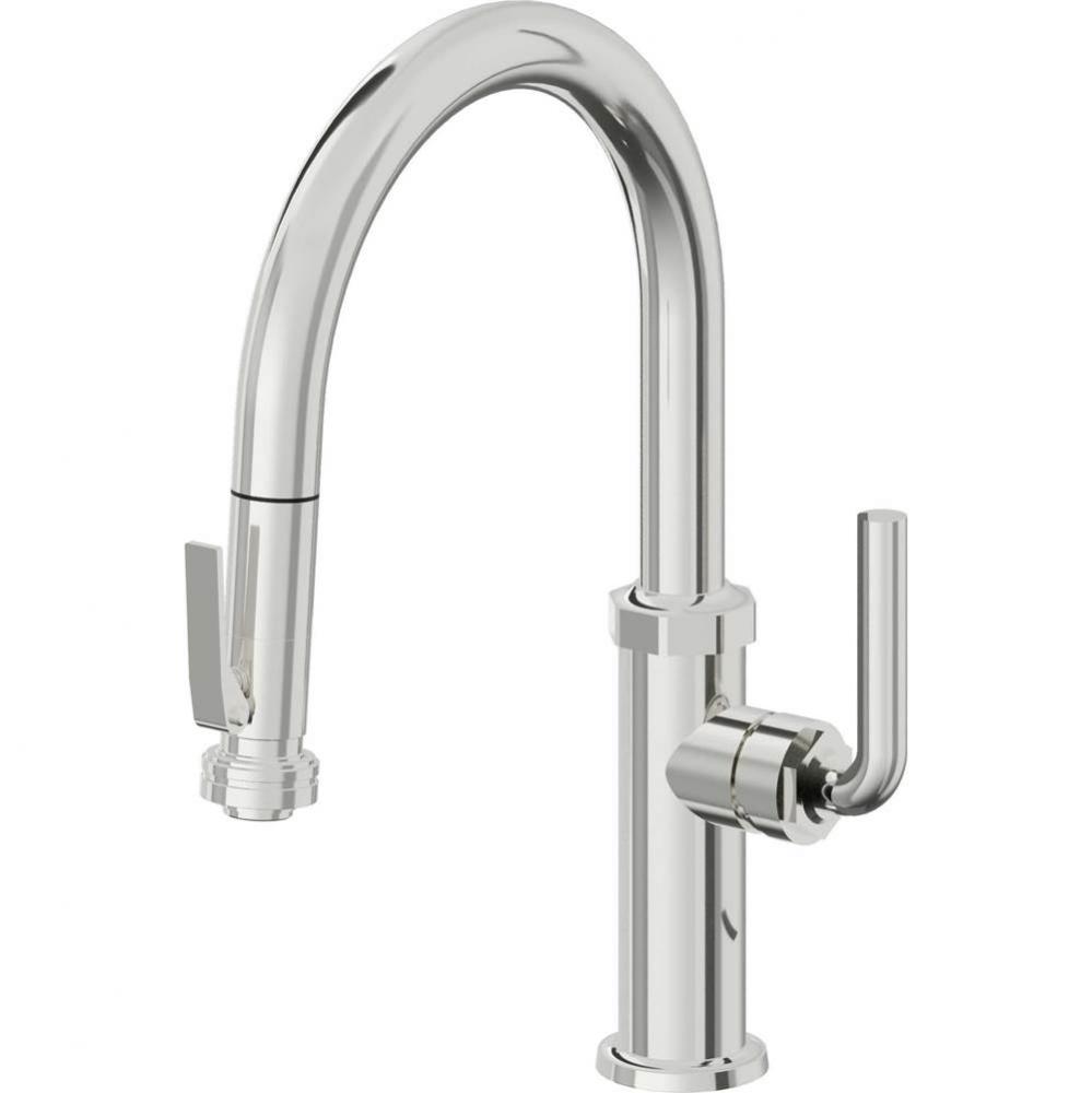 Pull-Down Kitchen Faucet with Squeeze Sprayer  - Low Arc Spout