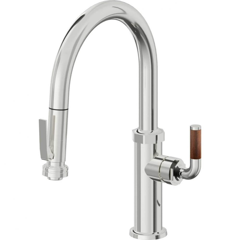 Pull-Down Kitchen Faucet with Squeeze Sprayer - Low Arc Spout