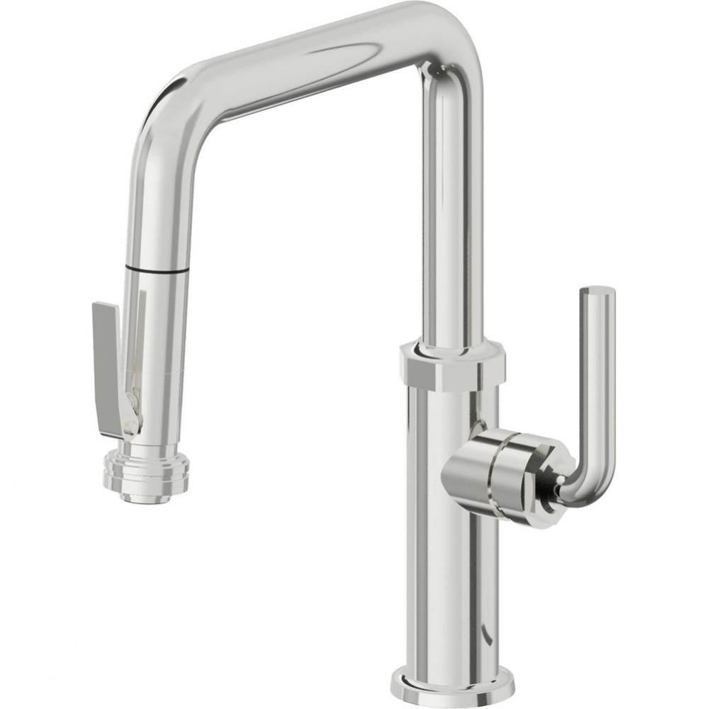 Pull-Down Kitchen Faucet with Squeeze Sprayer  - Quad Spout