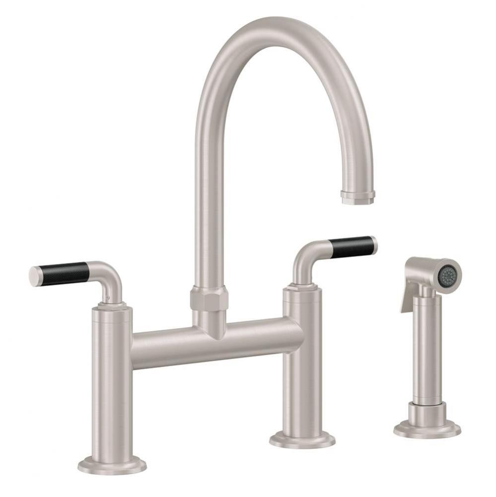 Bridge Kitchen Faucet with Sidespray - Arc Spout