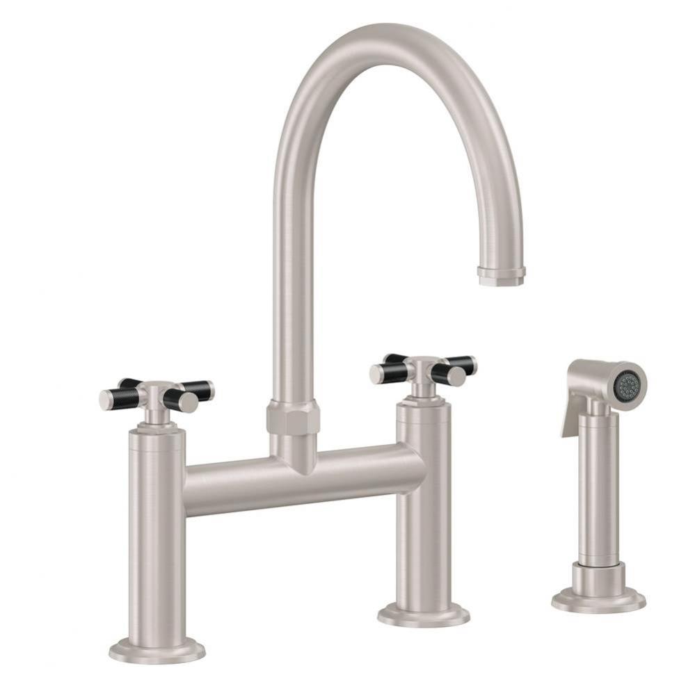 Bridge Kitchen Faucet with Sidespray - Arc Spout