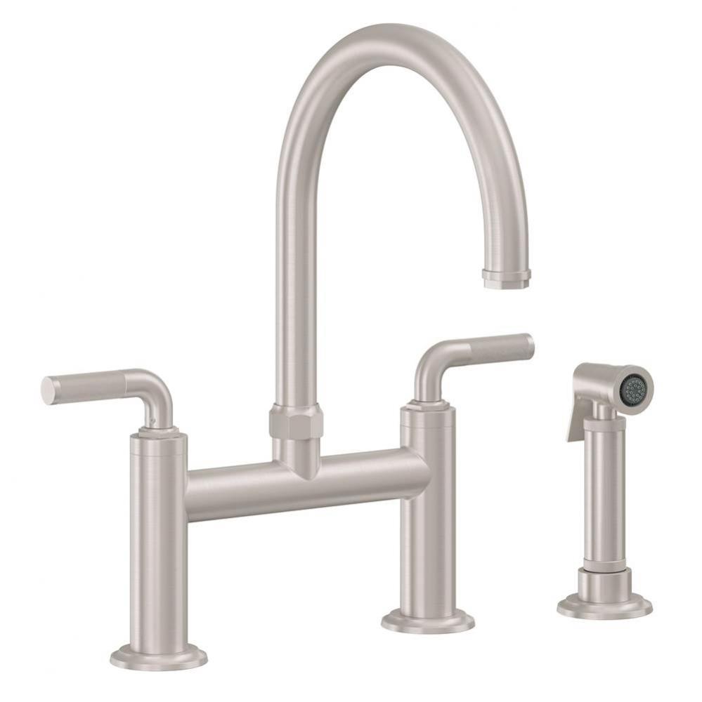 Bridge Kitchen Faucet with Sidespray - Arc Spout