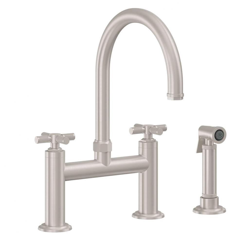 Bridge Kitchen Faucet with Sidespray - Arc Spout