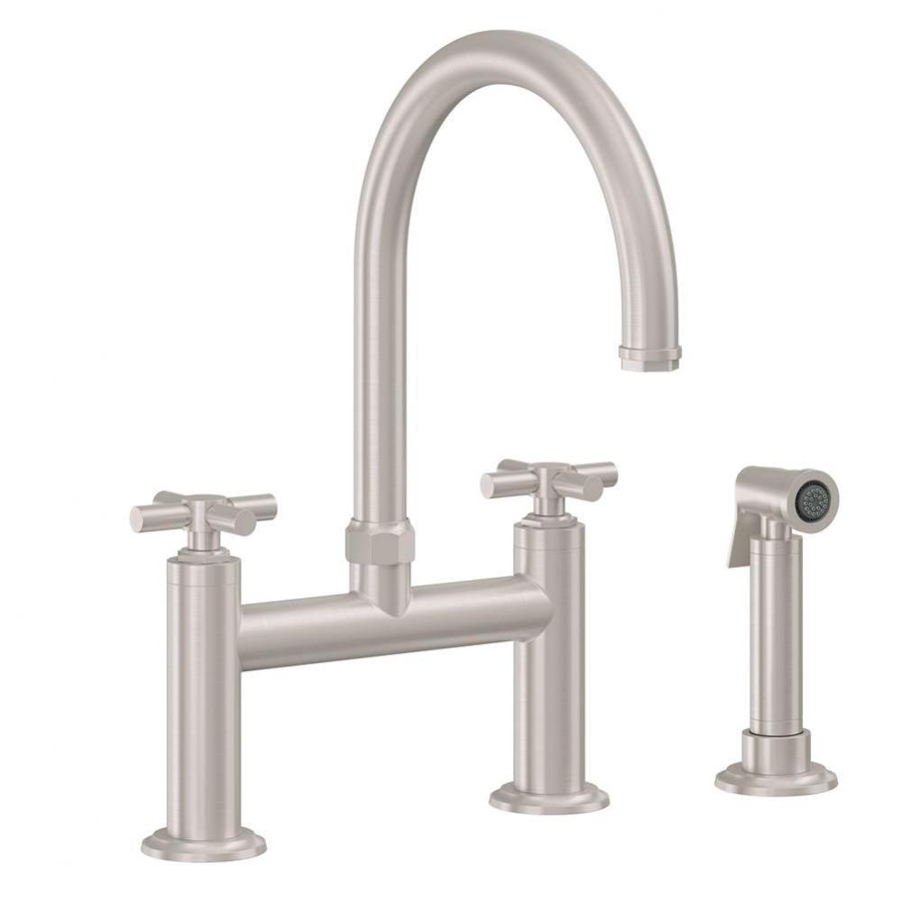 Bridge Kitchen Faucet with Sidespray - Arc Spout