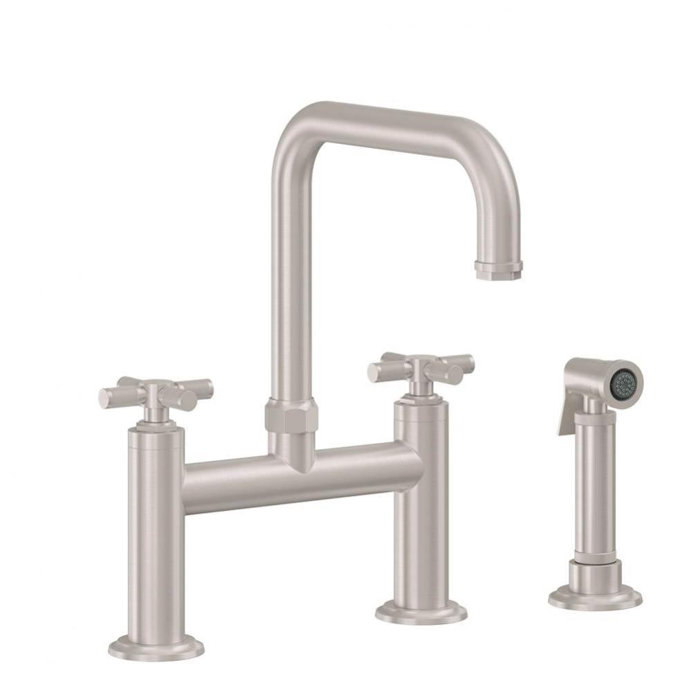 Bridge Kitchen Faucet with Sidespray - Quad Spout