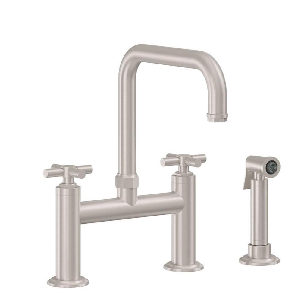 Bridge Kitchen Faucet with Sidespray - Quad Spout