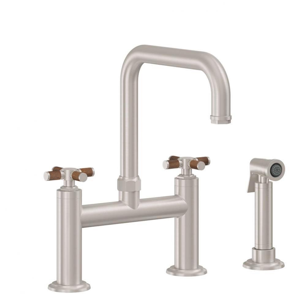 Bridge Kitchen Faucet with Sidespray - Quad Spout