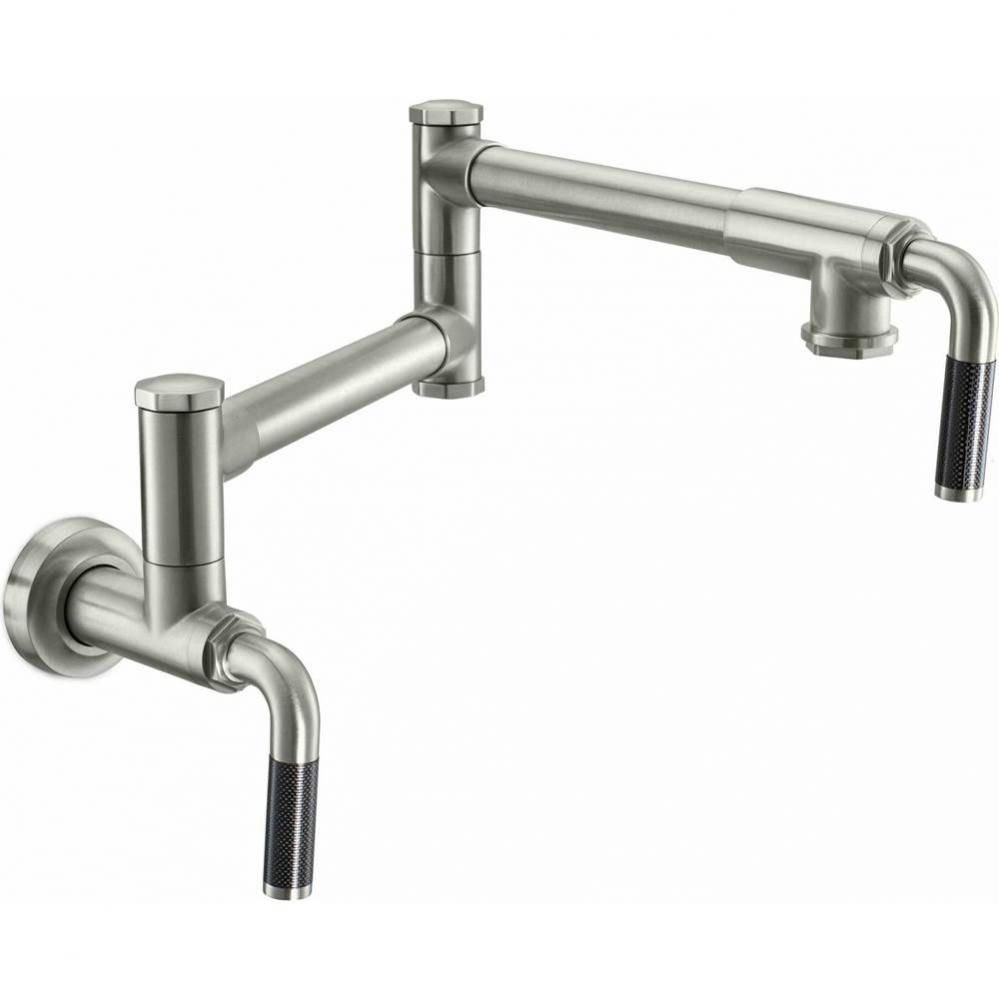 Pot Filler - Dual Handle Wall Mount - Industrial