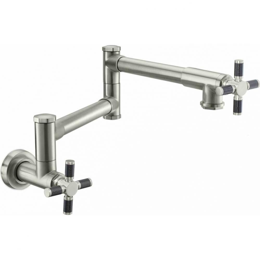 Pot Filler - Dual Handle Wall Mount - Industrial