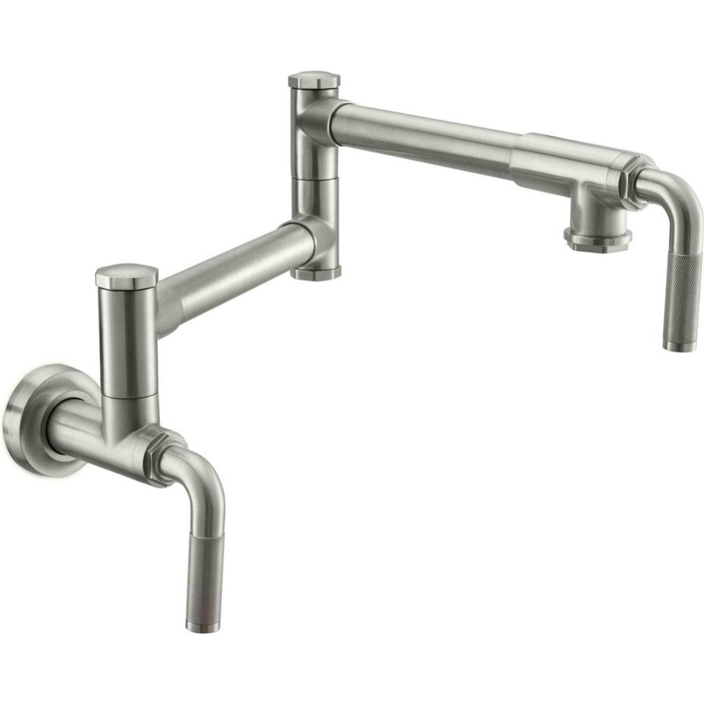 Pot Filler - Dual Handle Wall Mount - Industrial