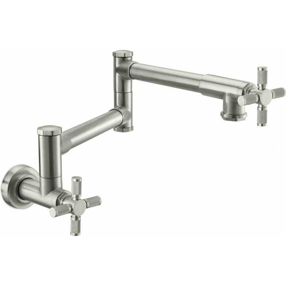 Pot Filler - Dual Handle Wall Mount - Industrial