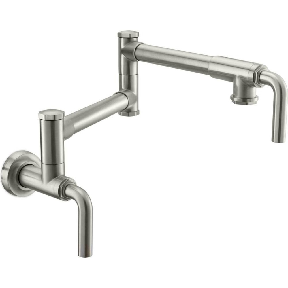 Pot Filler - Dual Handle Wall Mount - Industrial