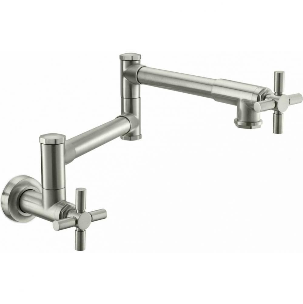 Pot Filler - Dual Handle Wall Mount - Industrial