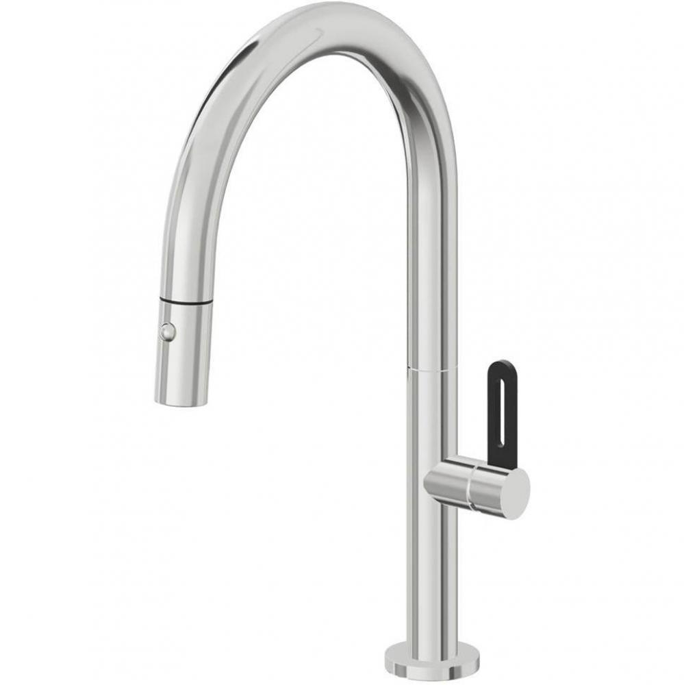 Pull-Down Kitchen Faucet with Button Sprayer  - Low Arc Spout