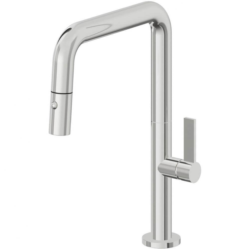Pull-Down Kitchen Faucet with Button Sprayer  - Quad Spout