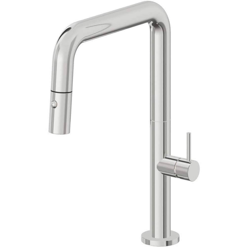 Pull-Down Kitchen Faucet with Button Sprayer  - Quad Spout