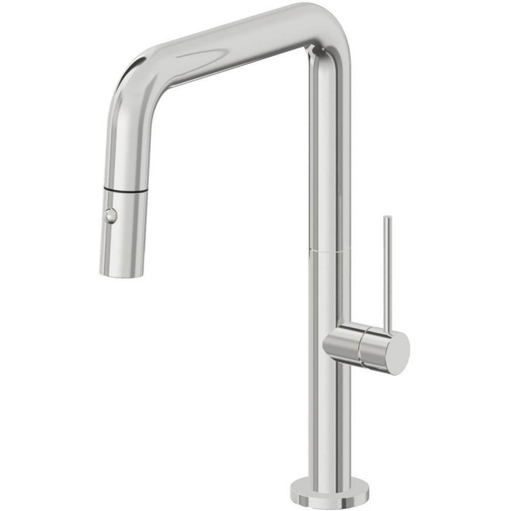 Pull-Down Kitchen Faucet with Button Sprayer  - Quad Spout
