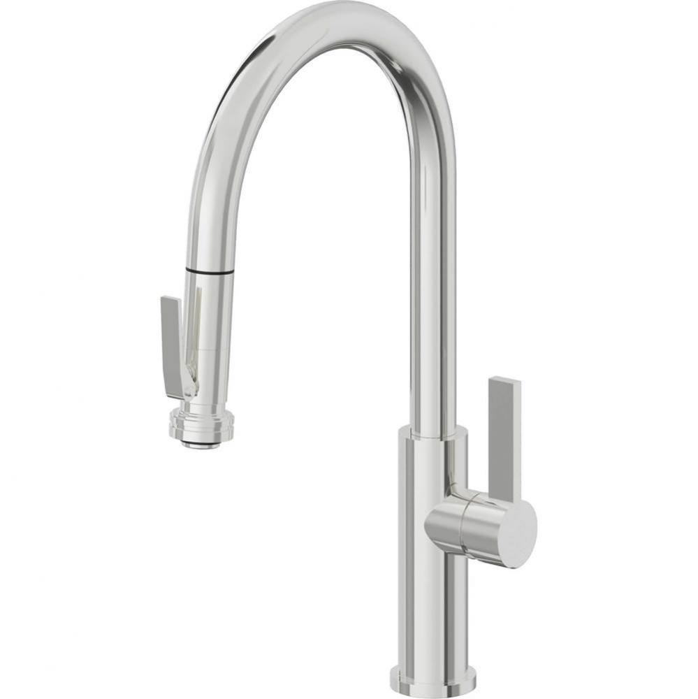 Pull-Down Kitchen Faucet with Squeeze Sprayer  - High Arc Spout
