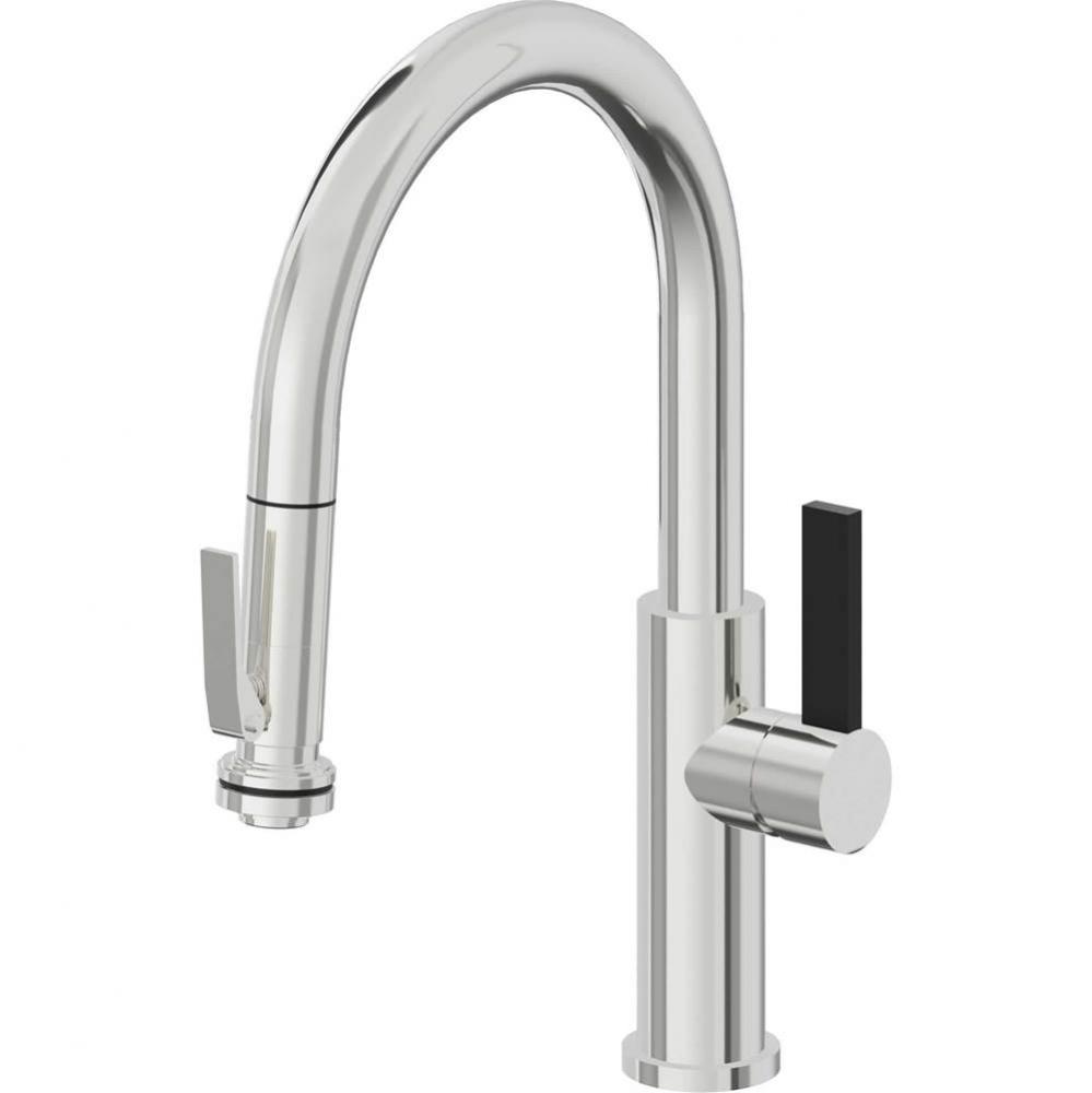 Pull-Down Kitchen Faucet with Squeeze Sprayer  - Low Arc Spout