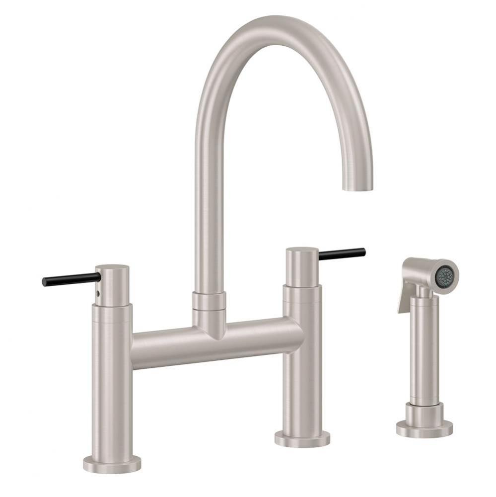 Bridge Kitchen Faucet with Sidespray - Arc Spout