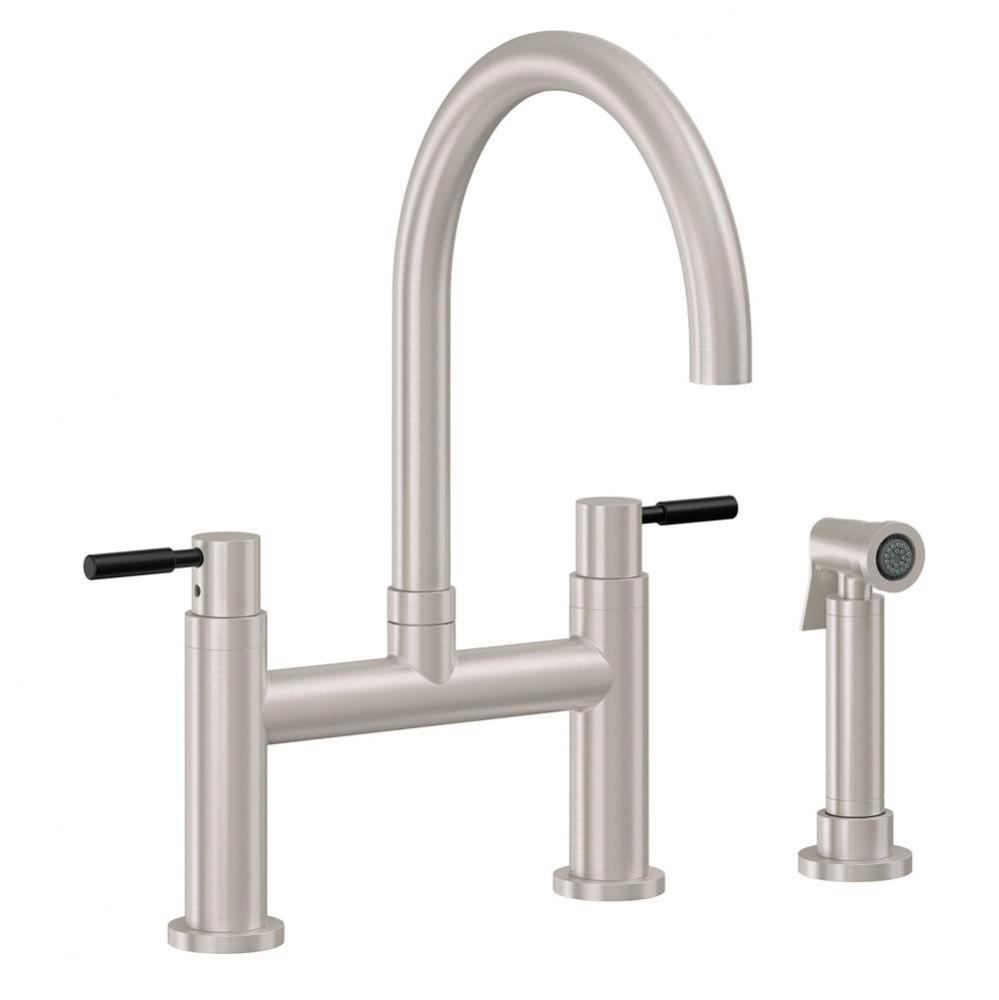 Bridge Kitchen Faucet with Sidespray - Arc Spout