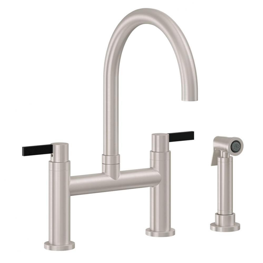 Bridge Kitchen Faucet with Sidespray - Arc Spout