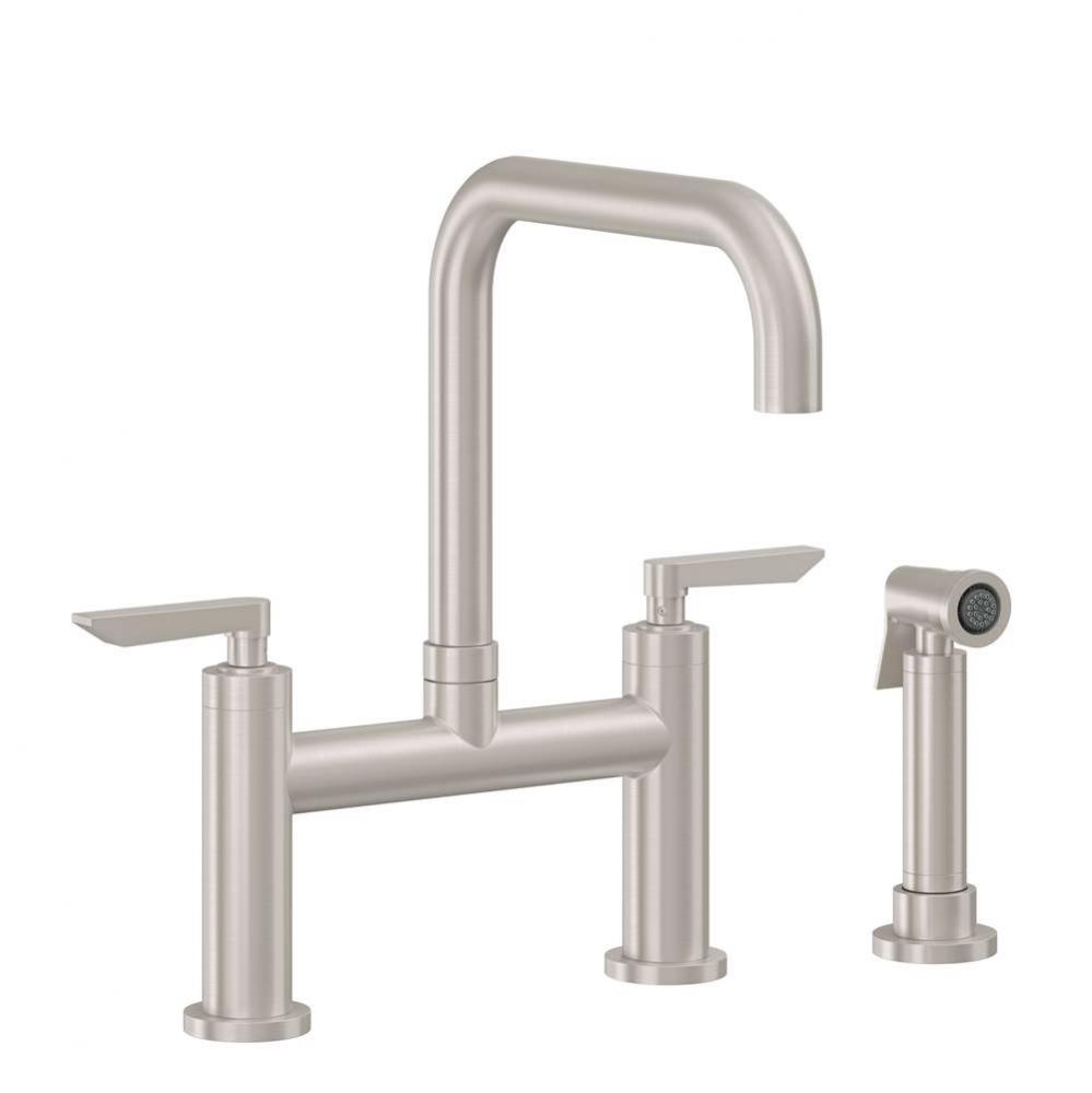 Bridge Kitchen Faucet with Sidespray - Quad Spout