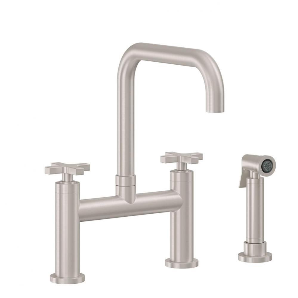 Bridge Kitchen Faucet with Sidespray - Quad Spout