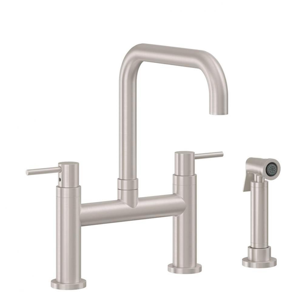 Bridge Kitchen Faucet with Sidespray - Quad Spout