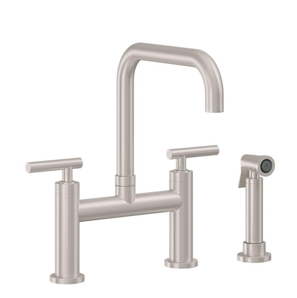 Bridge Kitchen Faucet with Sidespray - Quad Spout