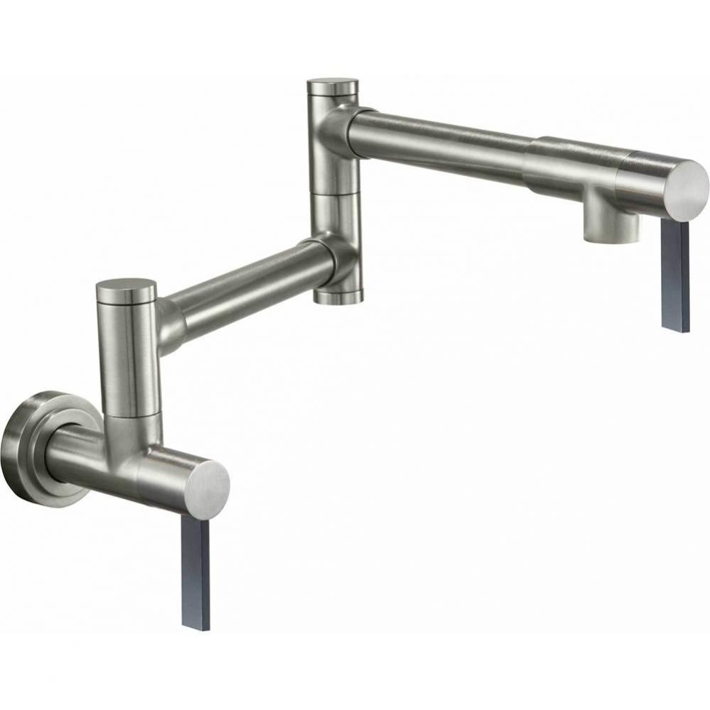 Pot Filler - Dual Handle Wall Mount - Contemporary