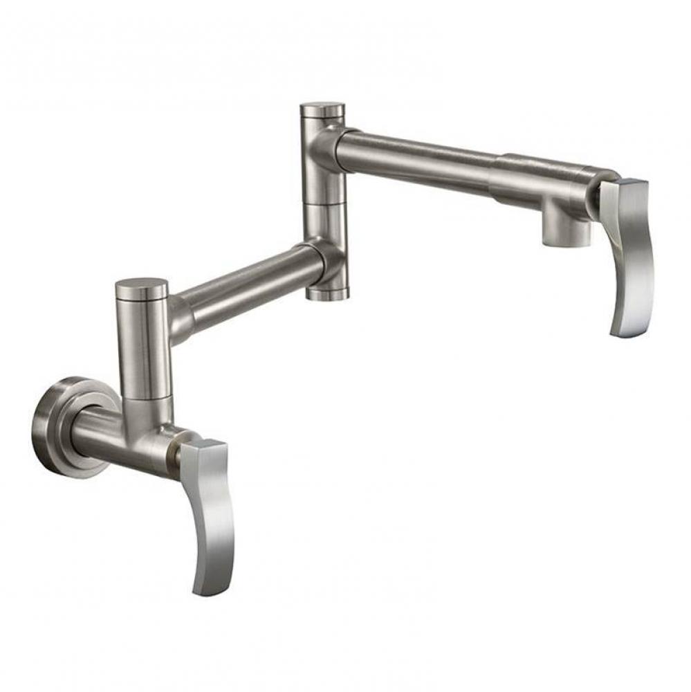 Pot Filler - Dual Handle Wall Mount - Contemporary