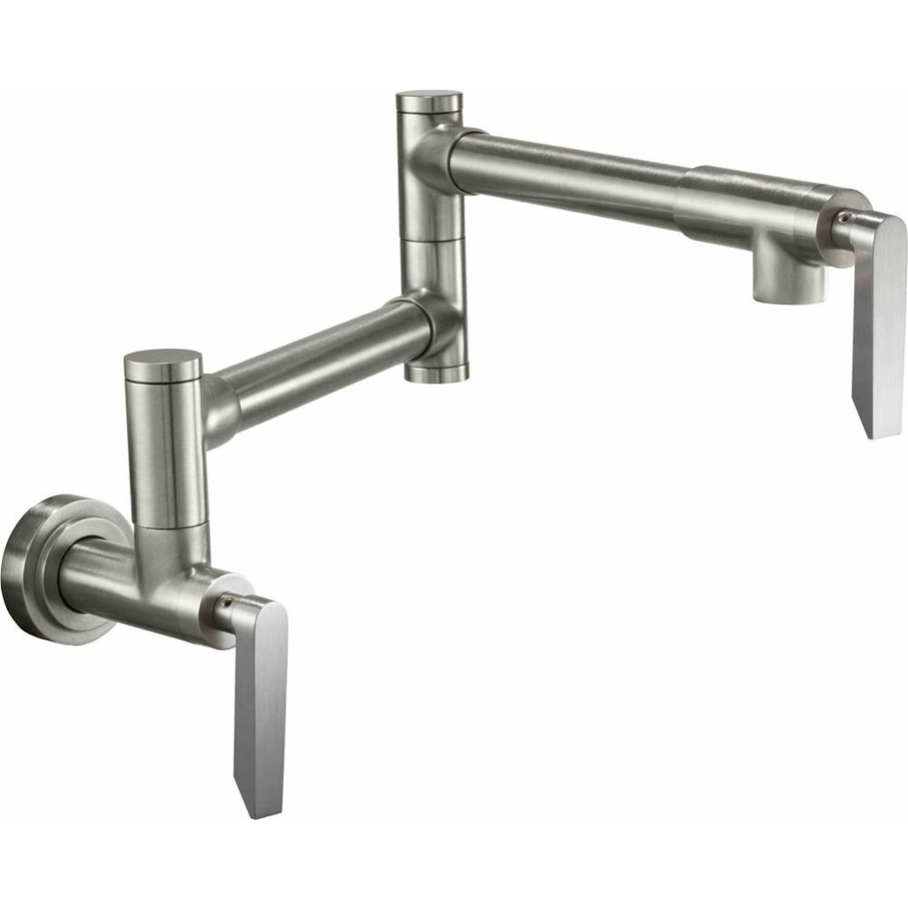 Pot Filler - Dual Handle Wall Mount - Contemporary