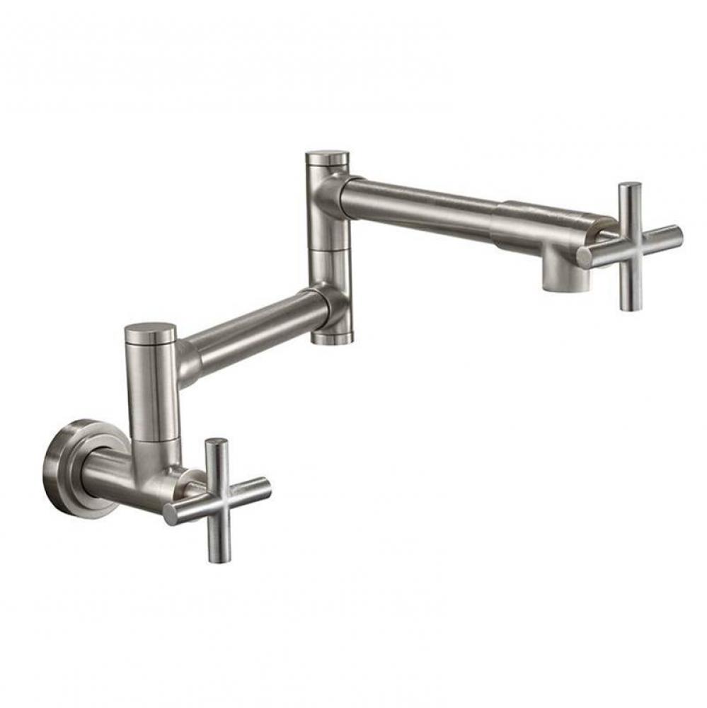 Pot Filler - Dual Handle Wall Mount - Contemporary