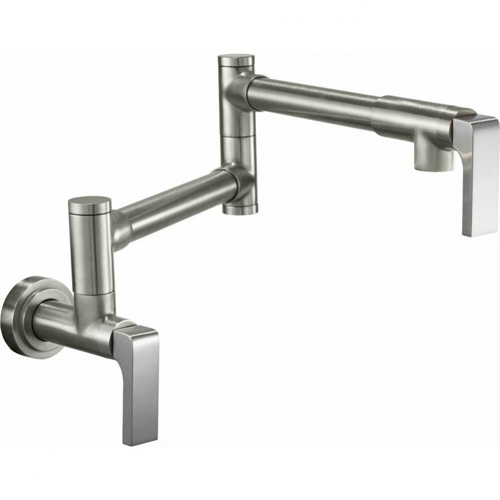 Pot Filler - Dual Handle Wall Mount - Contemporary