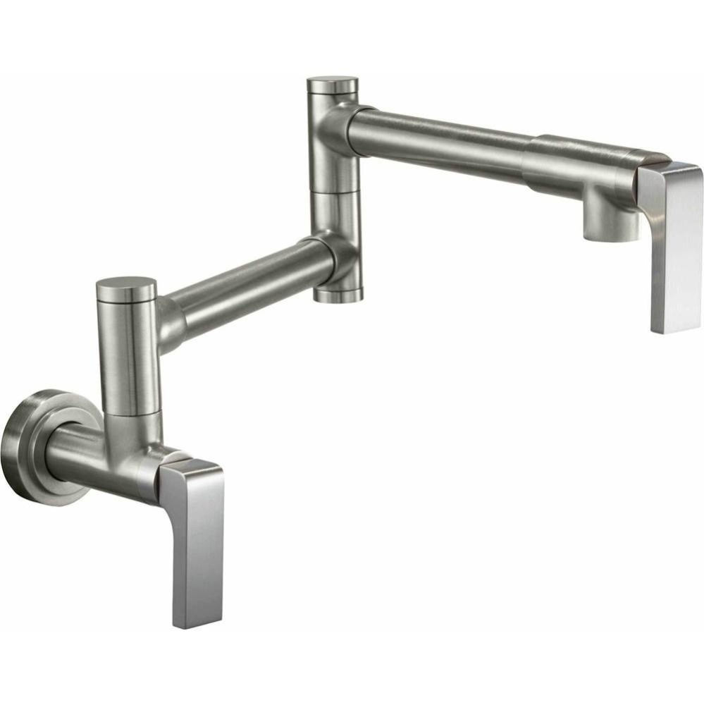 Pot Filler - Dual Handle Wall Mount - Contemporary