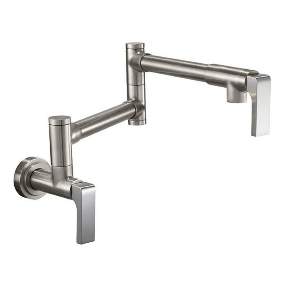 Pot Filler - Dual Handle Wall Mount - Contemporary