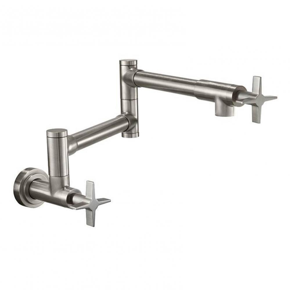 Pot Filler - Dual Handle Wall Mount - Contemporary