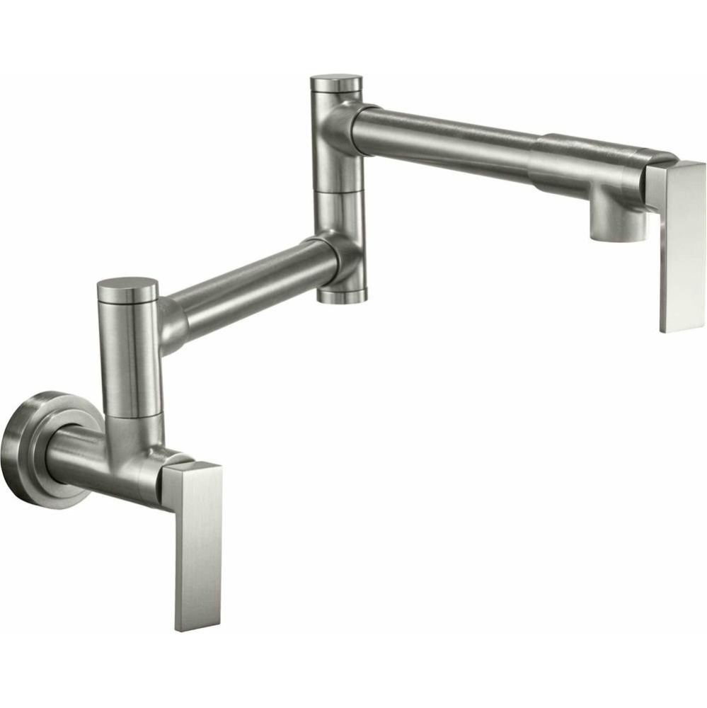 Pot Filler - Dual Handle Wall Mount - Contemporary