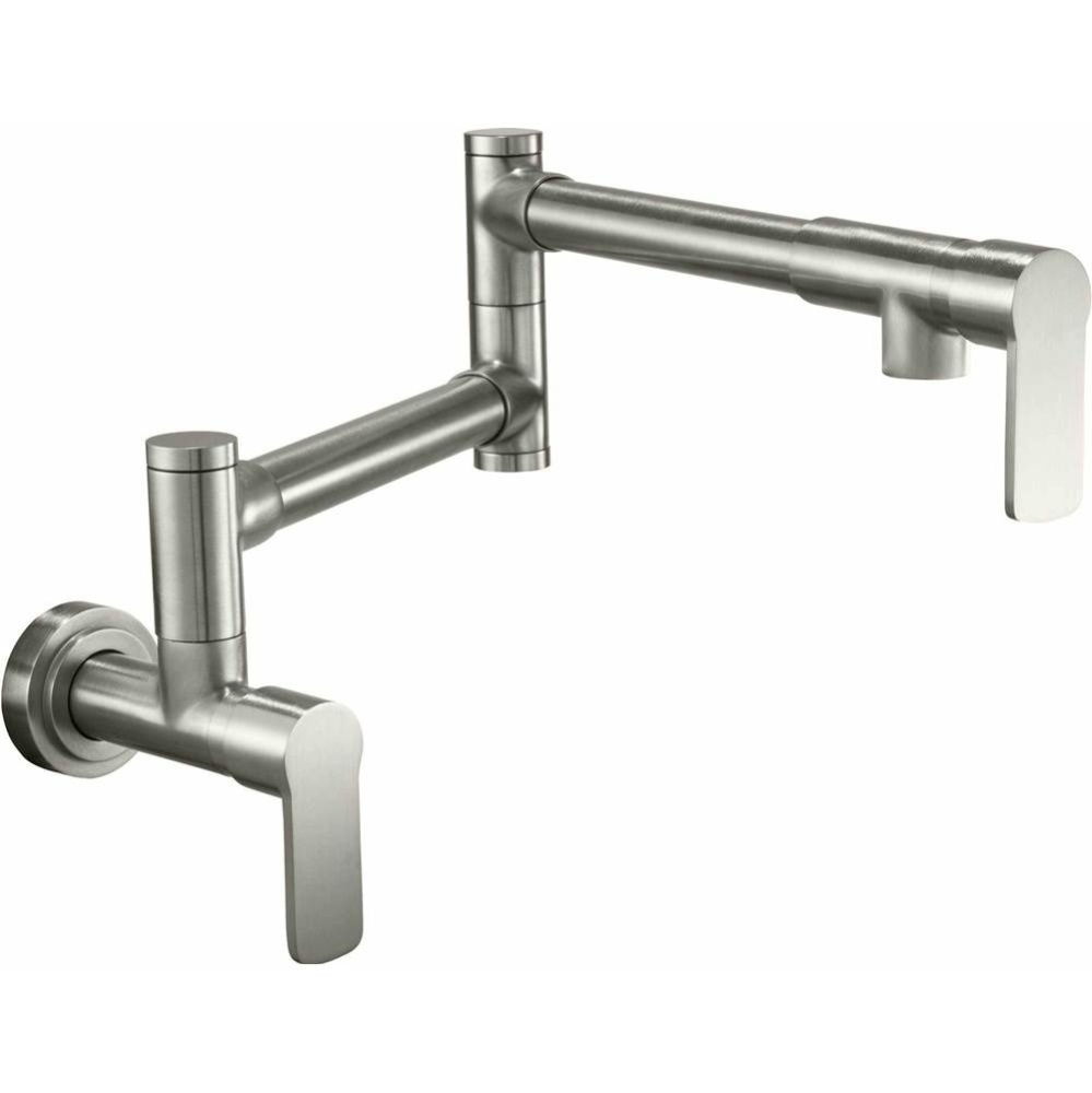 Pot Filler - Dual Handle Wall Mount - Contemporary
