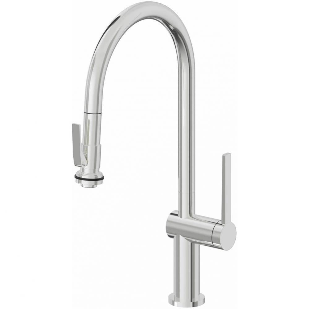 Pull-Down Kitchen Faucet with Squeeze Sprayer  - High Arc Spout