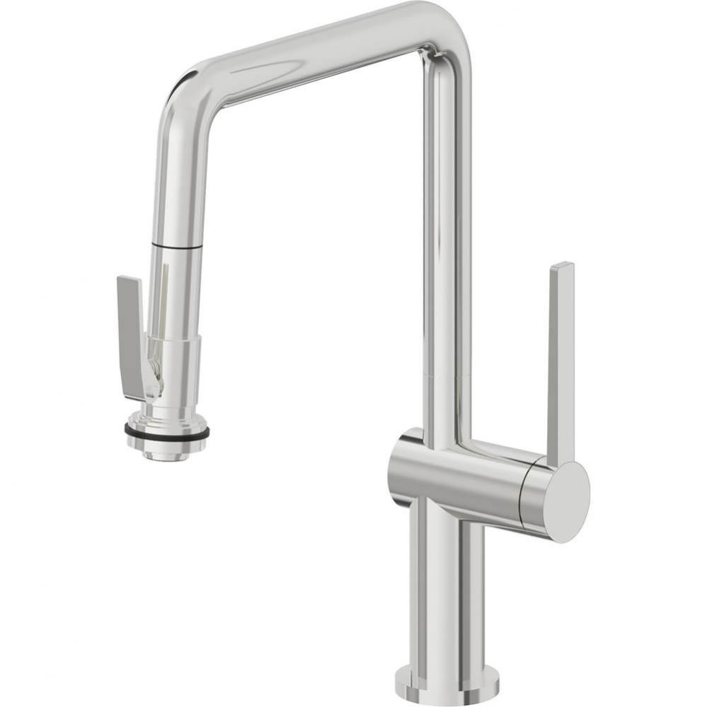 Pull-Down Kitchen Faucet with Squeeze Sprayer  - Quad Spout