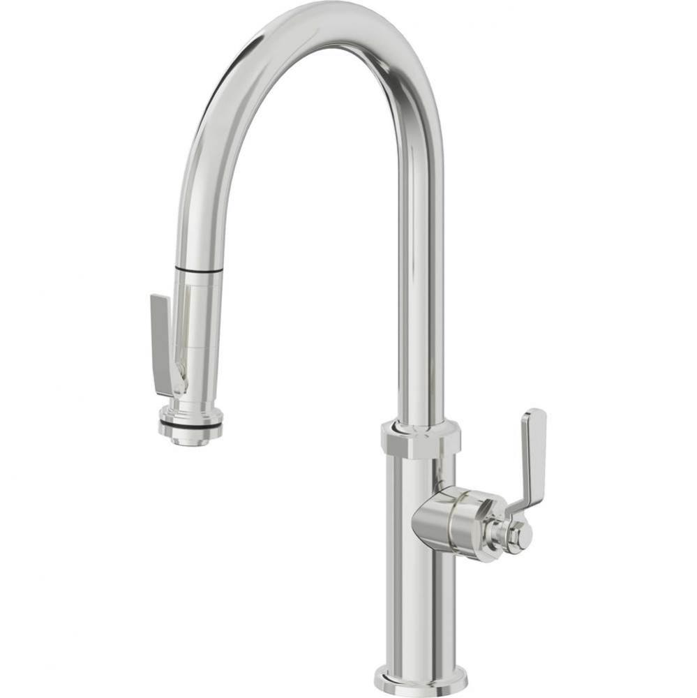Pull-Down Kitchen Faucet with Squeeze Sprayer  - High Arc Spout