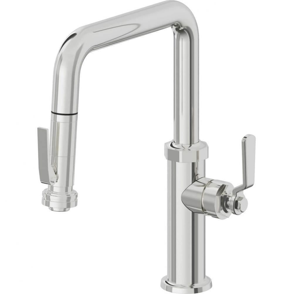 Pull-Down Kitchen Faucet with Squeeze Sprayer  - Quad Spout