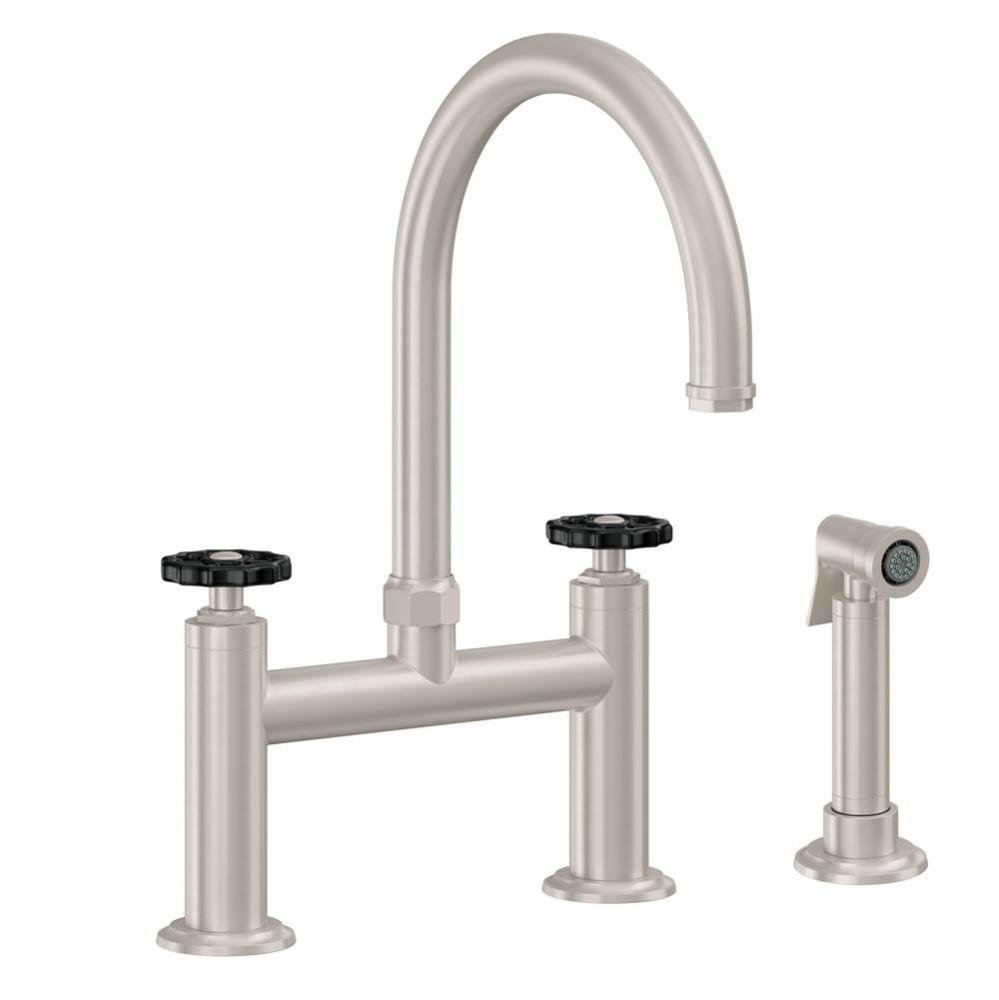 Bridge Kitchen Faucet with Sidespray - Arc Spout