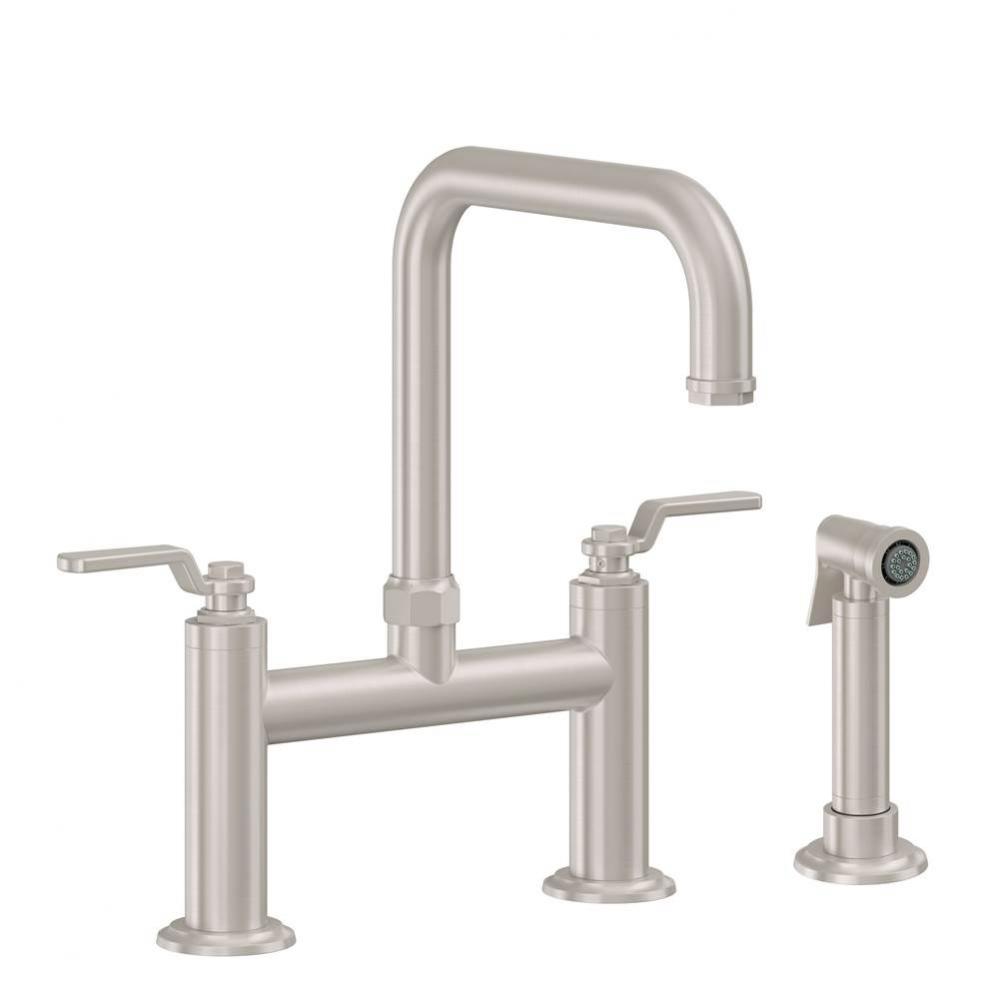 Bridge Kitchen Faucet with Sidespray - Quad Spout