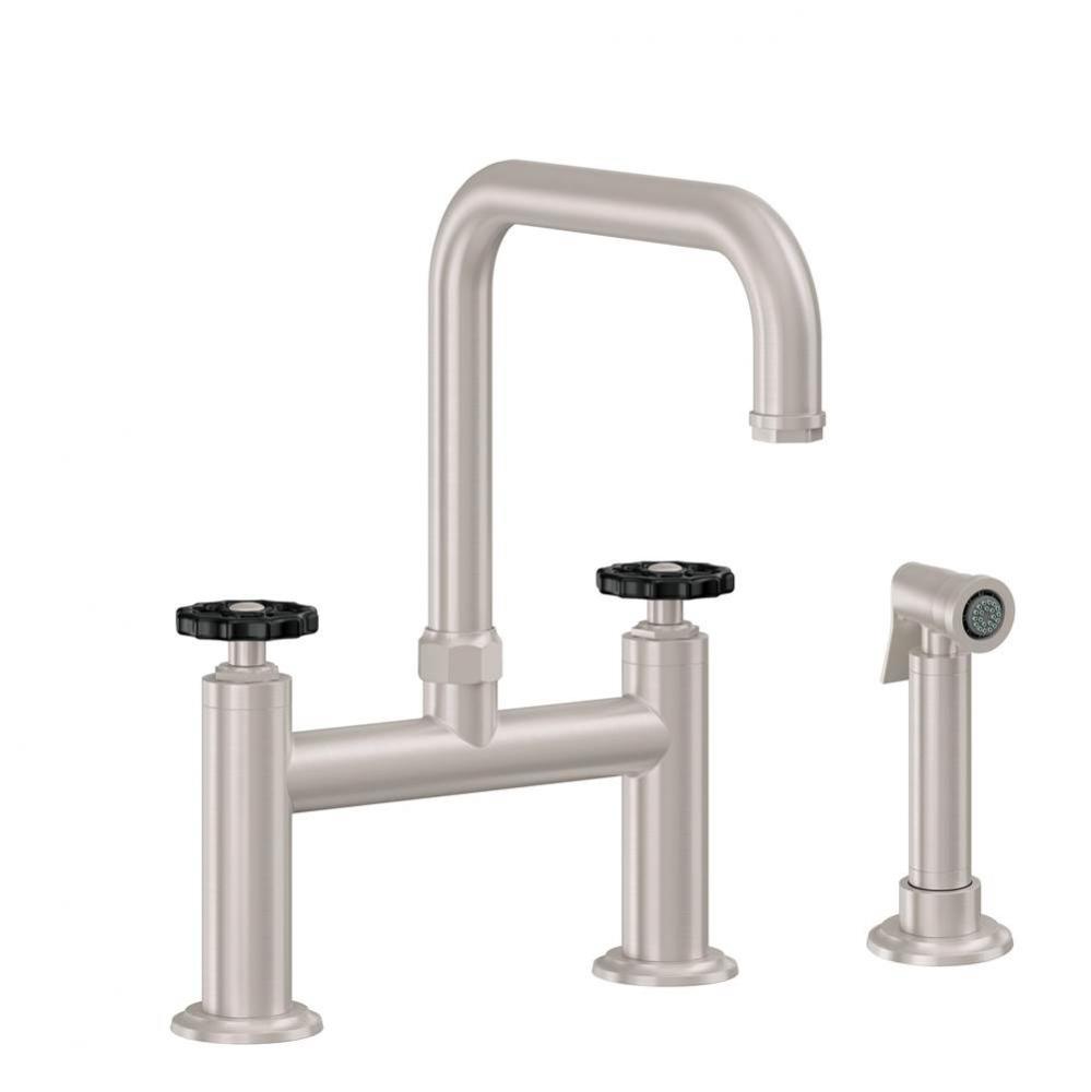 Bridge Kitchen Faucet with Sidespray - Quad Spout